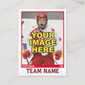 Hockey Collectible Trading Kaart | Rood Contactkaartje (Voorkant)