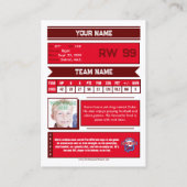 Hockey Collectible Trading Kaart | Rood Contactkaartje (Achterkant)