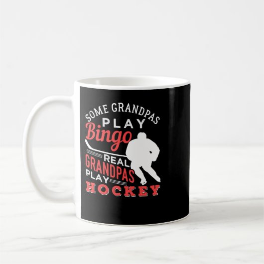 Hockey Cool Hockey Playing Grandpa 367 player Koffiemok (Links)