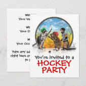 Hockey Critter Classic Party Uitnodiging (Voorkant / Achterkant)