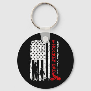 Hockey Dad Gift Hockey American Flag Sleutelhanger