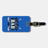 Hockey Dad Hockey Sticks and Puck Blue Bagagelabel (Voorkant horizontaal)