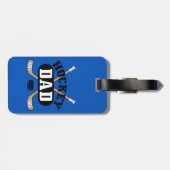 Hockey Dad Hockey Sticks and Puck Blue Bagagelabel (Achterkant horizontaal)