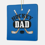 Hockey Dad Hockey Sticks and Puck Blue Keramisch Ornament (Links)