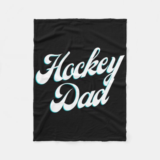 Hockey Dad Icy Script Voor Trots Rink-side Vaders Fleece Deken (Voorkant)