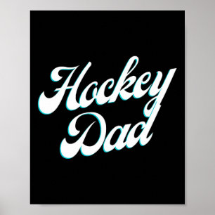 Hockey Dad Icy Script Voor Trots Rink-side Vaders Poster
