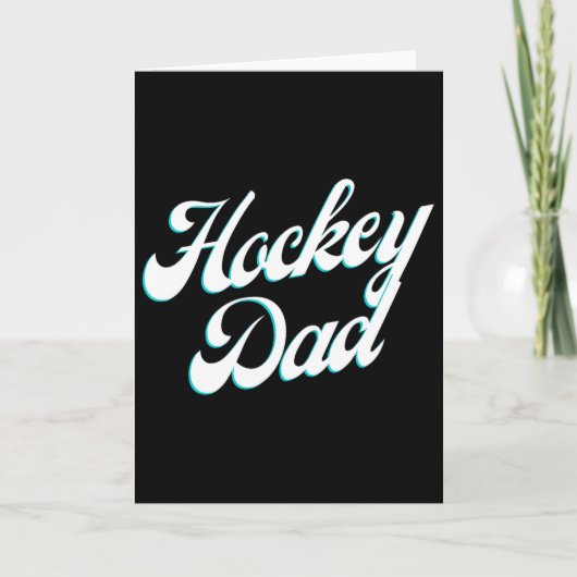 Hockey Dad Icy Script Voor Trotse Rink-side Vaders Kaart (Voorkant)