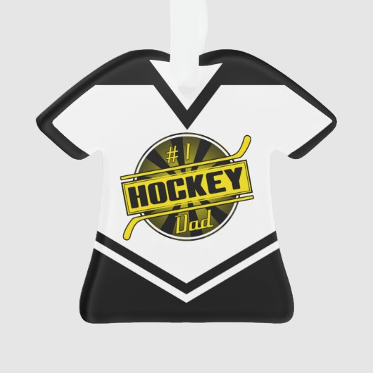 Hockey Dad Name & Number Jersey Ornament (voorkant)
