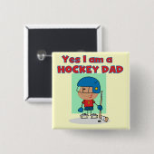 Hockey Dad T-shirts en cadeautjes Vierkante Button 5,1 Cm (Voorkant /achterkant)
