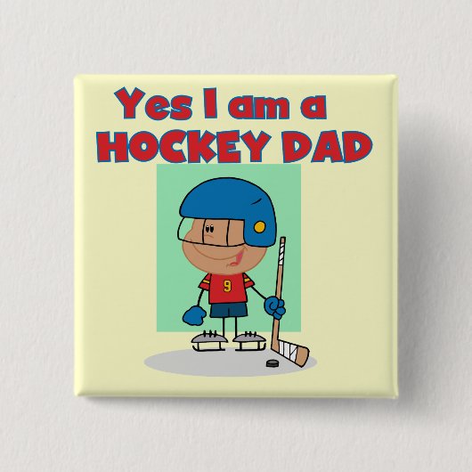 Hockey Dad T-shirts en cadeautjes Vierkante Button 5,1 Cm (Voorkant)