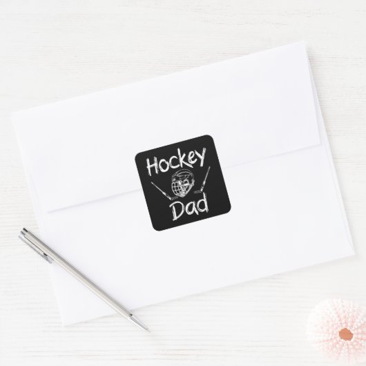 Hockey Dad Vierkante Sticker (Envelop)