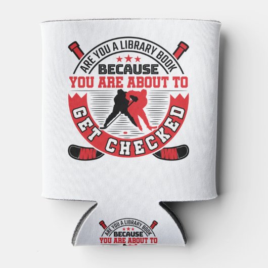 Hockey Defense About to Get Checked Funny Saying Blikjeskoeler (Voorkant)