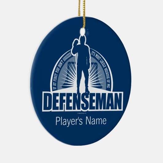 Hockey Defenseman Ceramic Ornament (Rechts)