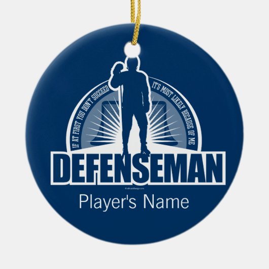 Hockey Defenseman Ceramic Ornament (Voorkant)