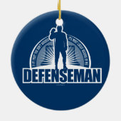 Hockey Defenseman Ceramic Ornament (Achterkant)