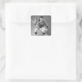 Hockey Defenseman Vierkante Sticker (Tas)