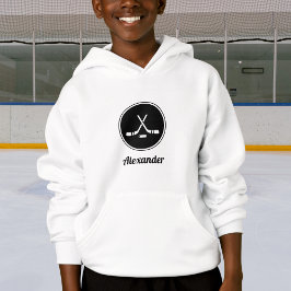 Hockey Design Black & White Classy Boys Name Sport
