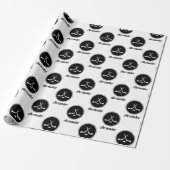 Hockey Design Black & White Classy Boys Name Sport Cadeaupapier (Uitgerold)