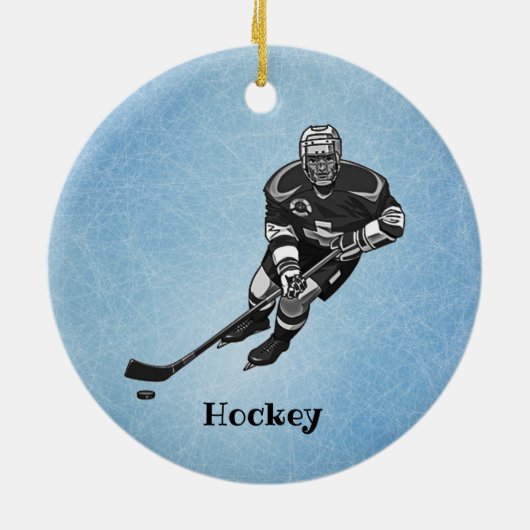 Hockey Design Ceramic Ornament (Achterkant)