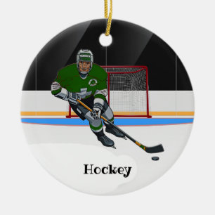 Hockey Design Ceramic Ornament