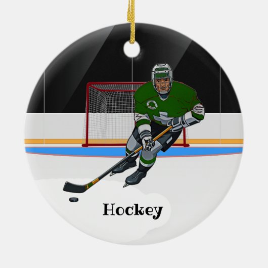Hockey Design Ceramic Ornament (Achterkant)