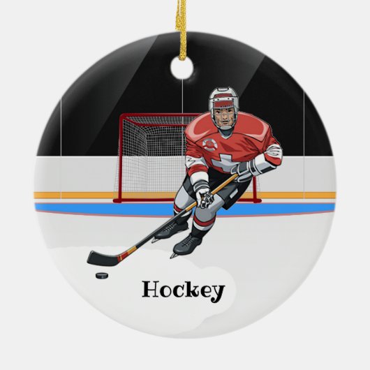 Hockey Design Ceramic Ornament (Achterkant)
