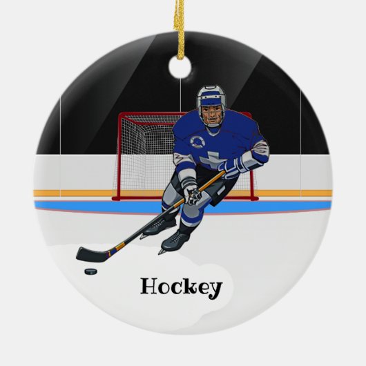 Hockey Design Ceramic Ornament (Achterkant)
