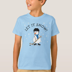 Hockey die Snowman speelt laat het sneeuwen. T-shi T-shirt