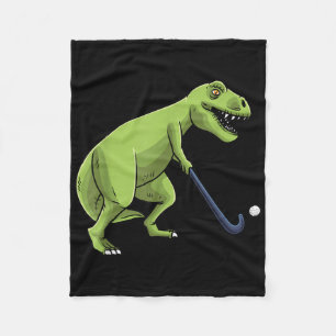 Hockey Dinosaurus T-rex Speler Mannen Vrouwen Tien Fleece Deken