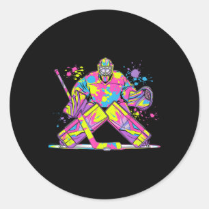 Hockey Doelman IJshockey Keeper Hockeyliefhebbers Ronde Sticker