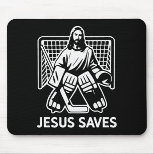 Hockey Doelman Keeper Jezus Redt Christen Hoc Muismat