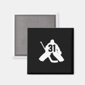 Hockey Doelman Nummer Eenendertig 31 Magneet (Voorkant / Achterkant)