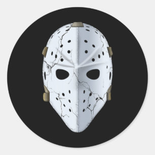 Hockey Doelman - Oude School Doelman Masker Ronde Sticker