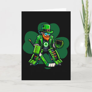 Hockey Doelman St. Patrick's Day Ierse Klaver Kaart