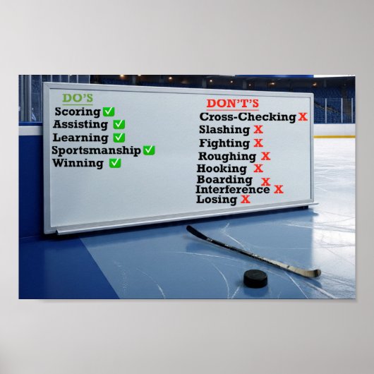 Hockey Doe's en Doe Niet's Whiteboard Poster (Voorkant)
