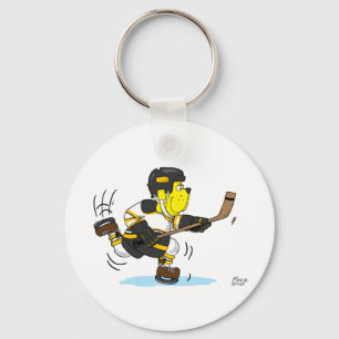 HOCKEY DOG BLACK EN GOLD SLEUTELHANGER