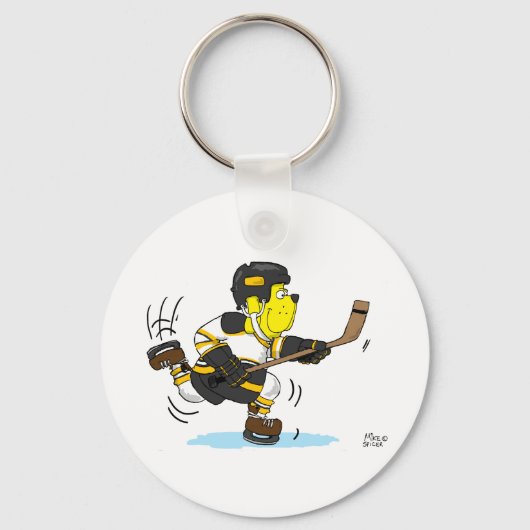 HOCKEY DOG BLACK EN GOLD SLEUTELHANGER (Voorkant)