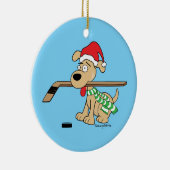 Hockey Dog-kerstdecor Keramisch Ornament (Rechts)