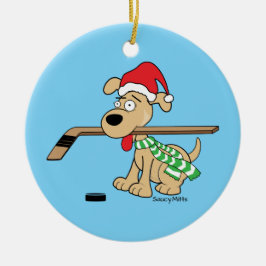 Hockey Dog-kerstdecor Keramisch Ornament