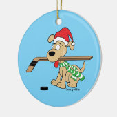 Hockey Dog-kerstdecor Keramisch Ornament (Links)