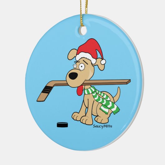 Hockey Dog-kerstdecor Keramisch Ornament (Links)