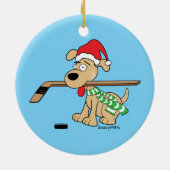 Hockey Dog-kerstdecor Keramisch Ornament (Achterkant)