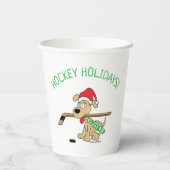 Hockey Dog Kerstmis Papieren Bekers (Achterkant)