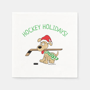 Hockey Dog Kerstmis Servet