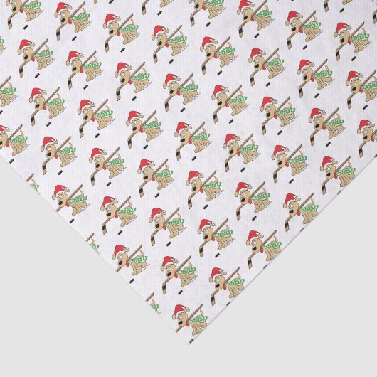 Hockey Dog Kerstmis Tissuepapier (Detail)