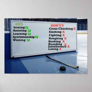Hockey Do's and Don'ts Whiteboard Poster
