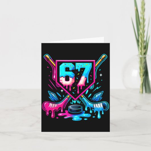 Hockey Drip 6 7 Number 67 Six Seven Meme Men Boys  Kaart (Voorkant)