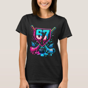 Hockey Drip 6 7 Nummer 67 Zes Zeven Meme Mannen Jo T-shirt