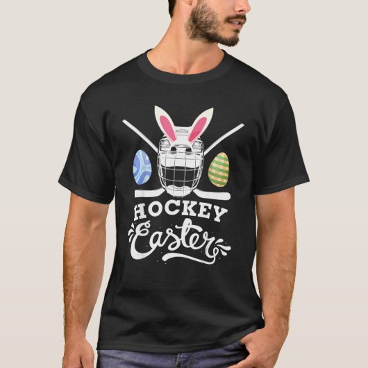 Hockey Easter Paasdag Ice Hockey Player 1 T-shirt (Voorkant)