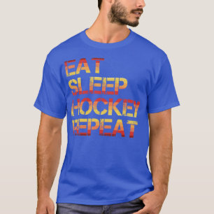 Hockey Eat Sleep Hockey Herhalen T-shirt